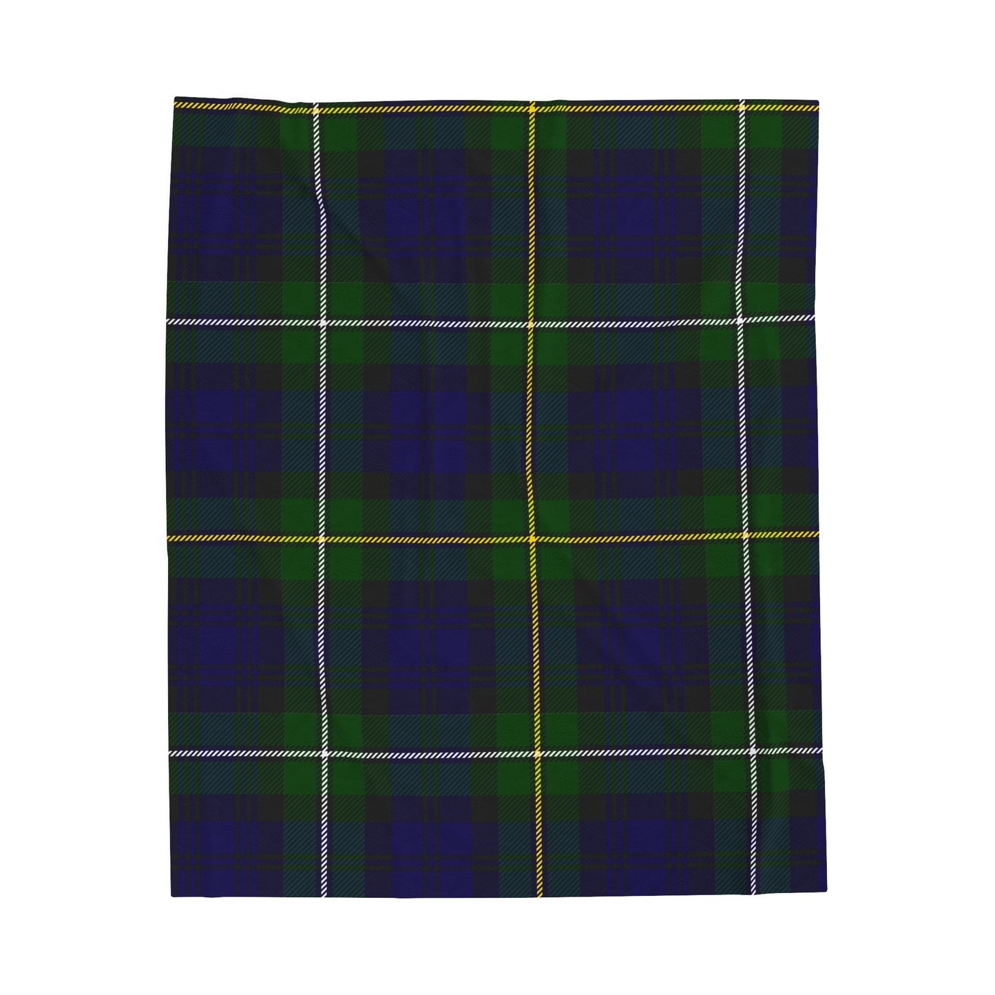 Cozy Velveteen Plush Blanket - Soft Green Tartan Pattern for Home Removals & Comfort