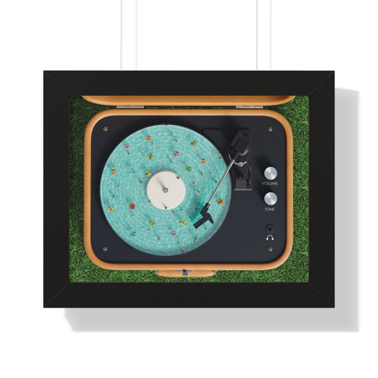 Vintage Record Player Framed Poster | Retro Music Art for Home Decor & Music Lovers