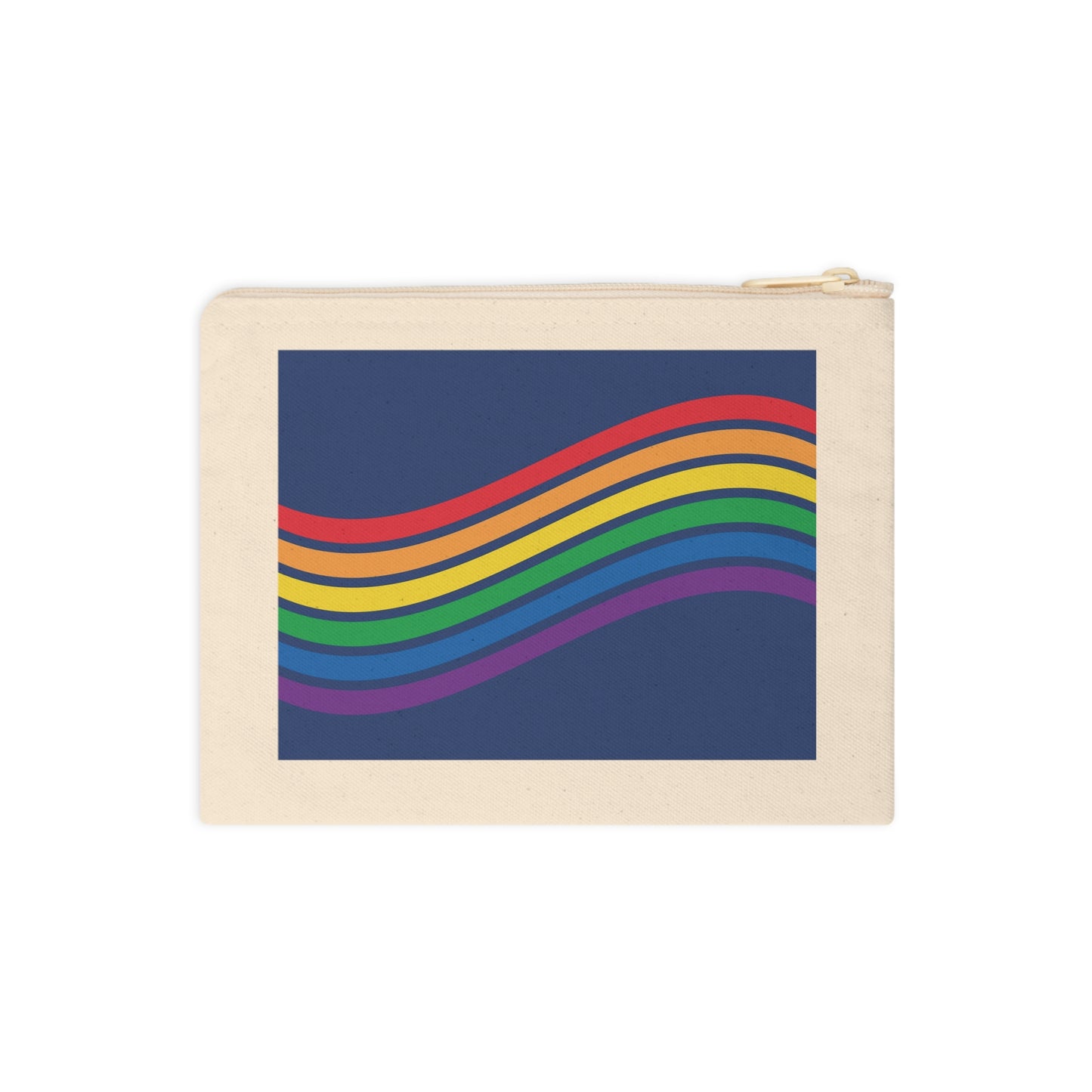 LGBTQIA+ Rainbow Wave Zipper Pouch - Vibrant Pride Accessory for Makeup, Art Supplies, & Everyday Essentials