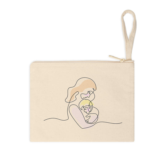 Mom and Baby Love Zipper Pouch - Eco-Friendly Organizer for Makeup, Stationery, & Small Essentials | Perfect Gift for Moms