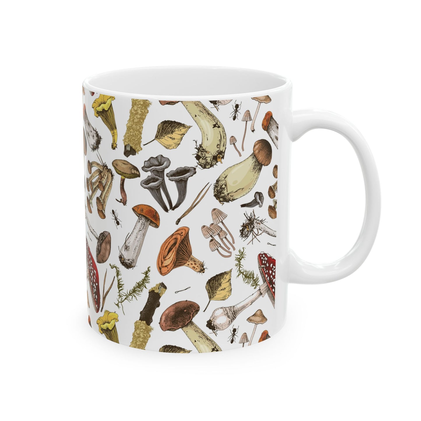 Rustic Woodland Mushroom Mug – Nature-Inspired 11 oz Ceramic Mug