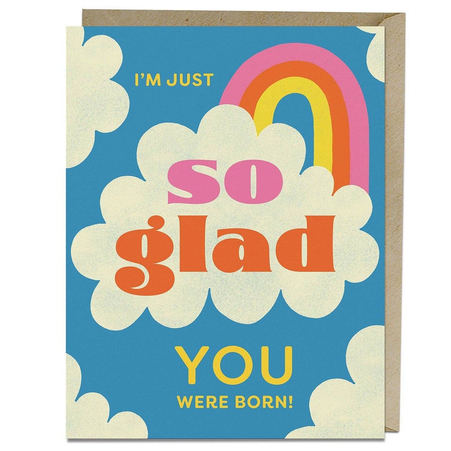 So Glad You Were Born birthday card with fun, heartfelt design