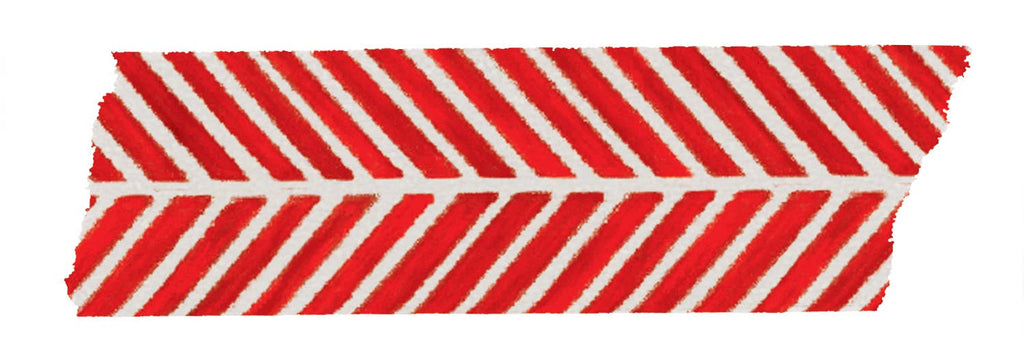 Close up of the red and white striped pattern