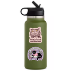 "Fluff Around and Find Out" Sassy Cat Sticker - Bold and Funny Design decal on water bottle. 