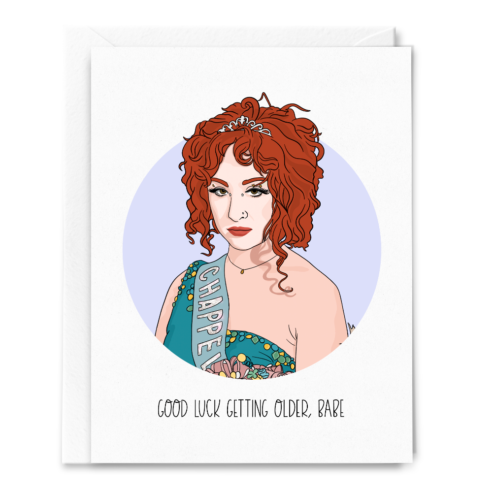 "Good Luck, Babe" greeting card with sassy encouragement