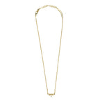 Gold-tone brass dragonfly pendant necklace symbolizing transformation