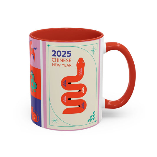 Year of the Snake Accent Coffee Mug – Vibrant Zodiac-Inspired 11 oz Drinkware