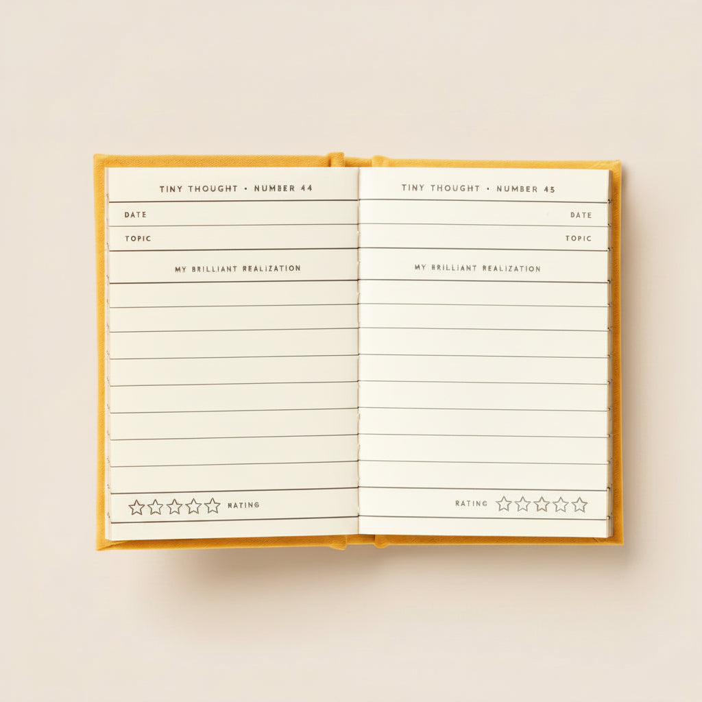 Open notebook with lined pages on a white background