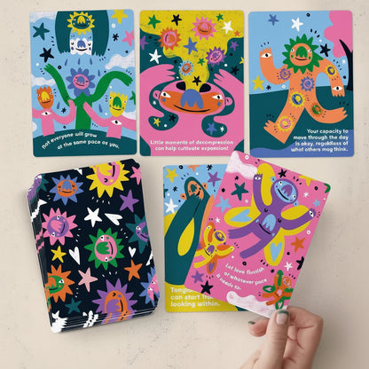 Gentle Reminders Deck by Barry Lee with artistic characters on a light gray background