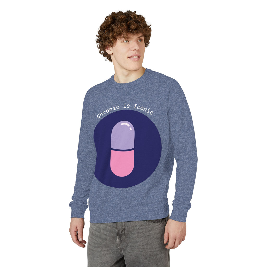 Chronic Is Iconic Crewneck Sweatshirt for Chronic Illness Warriors & Everyday Comfort