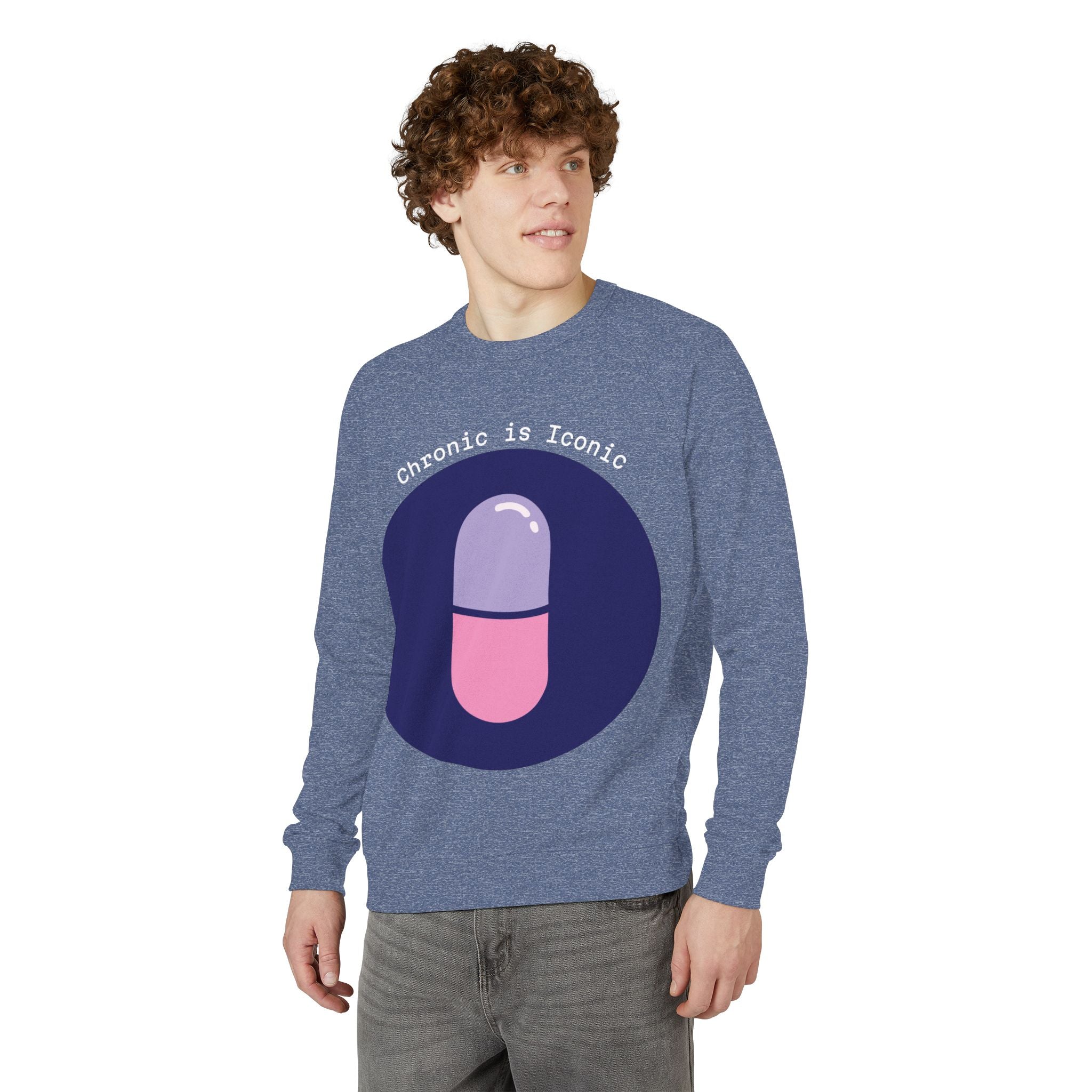 Chronic Is Iconic Crewneck Sweatshirt for Chronic Illness Warriors & Everyday Comfort