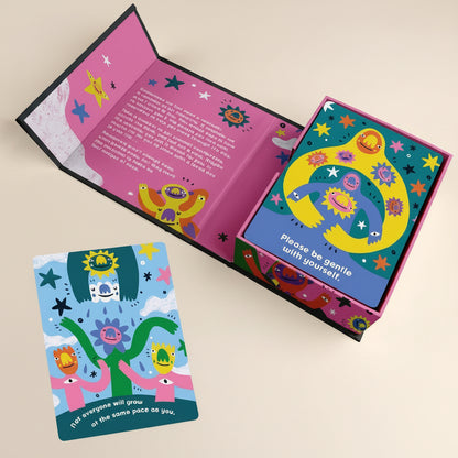 Colorful Gentle Reminders Deck by Barry Lee with illustrations and text on a white background