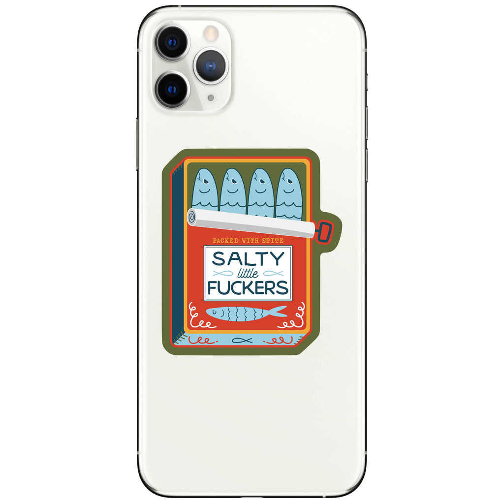 Salty Little F*ckers Vinyl decal on a phone