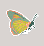 Butterfly vinyl sticker with “Change Is Good” 