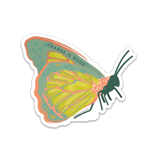 Embrace Change with the "Change Is Good Butterfly" Vinyl Sticker