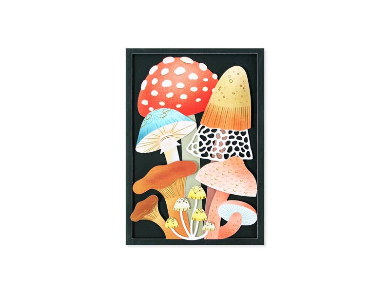 Mushrooms Die-Cut Card with Copper Foil and Teal Envelope