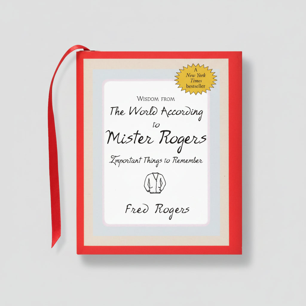 Mini book cover featuring title “Wisdom from The World According to Mister Rogers”
