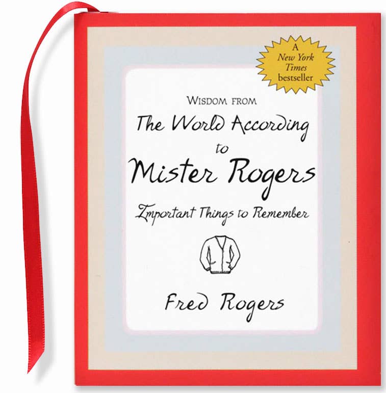 Mini book cover featuring title “Wisdom from The World According to Mister Rogers”