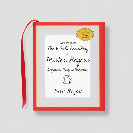 Mini book cover featuring title “Wisdom from The World According to Mister Rogers”