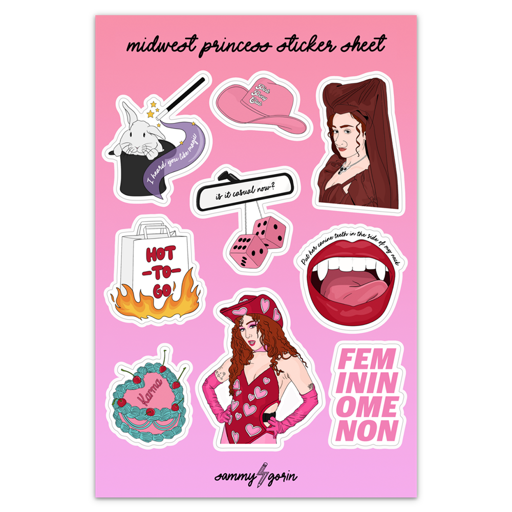 Midwest Princess Sticker Pack – Chappell Roan Theme
