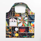 An eco-friendly tote bag designed by Paul Wackers, featuring bold, surreal artwork in an airbrush-meets-collage style.
