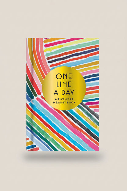 The Rainbow One Line a Day journal with Kindah Khalidy's colorful abstract cover