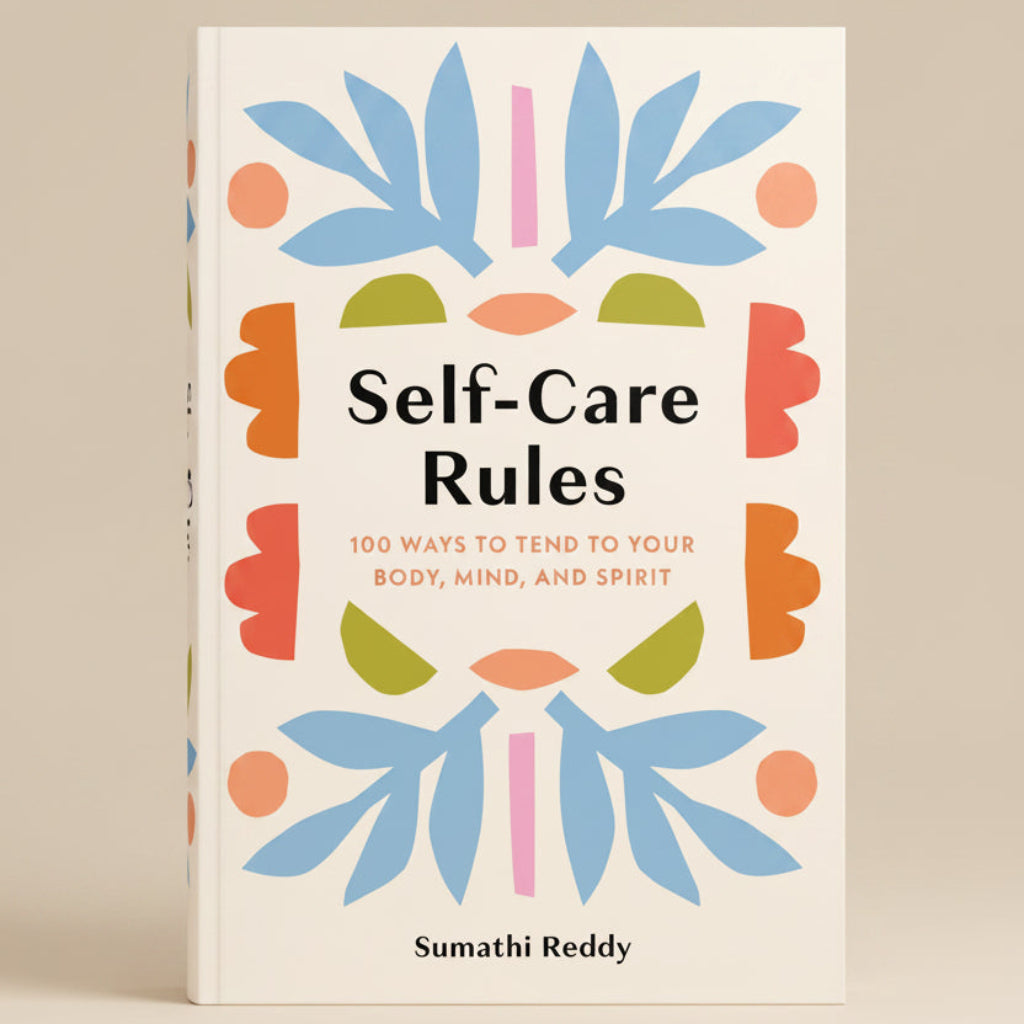 Book titled 'Self-Care Rules', by Sumathi Reddy, highlighted on a light beige background