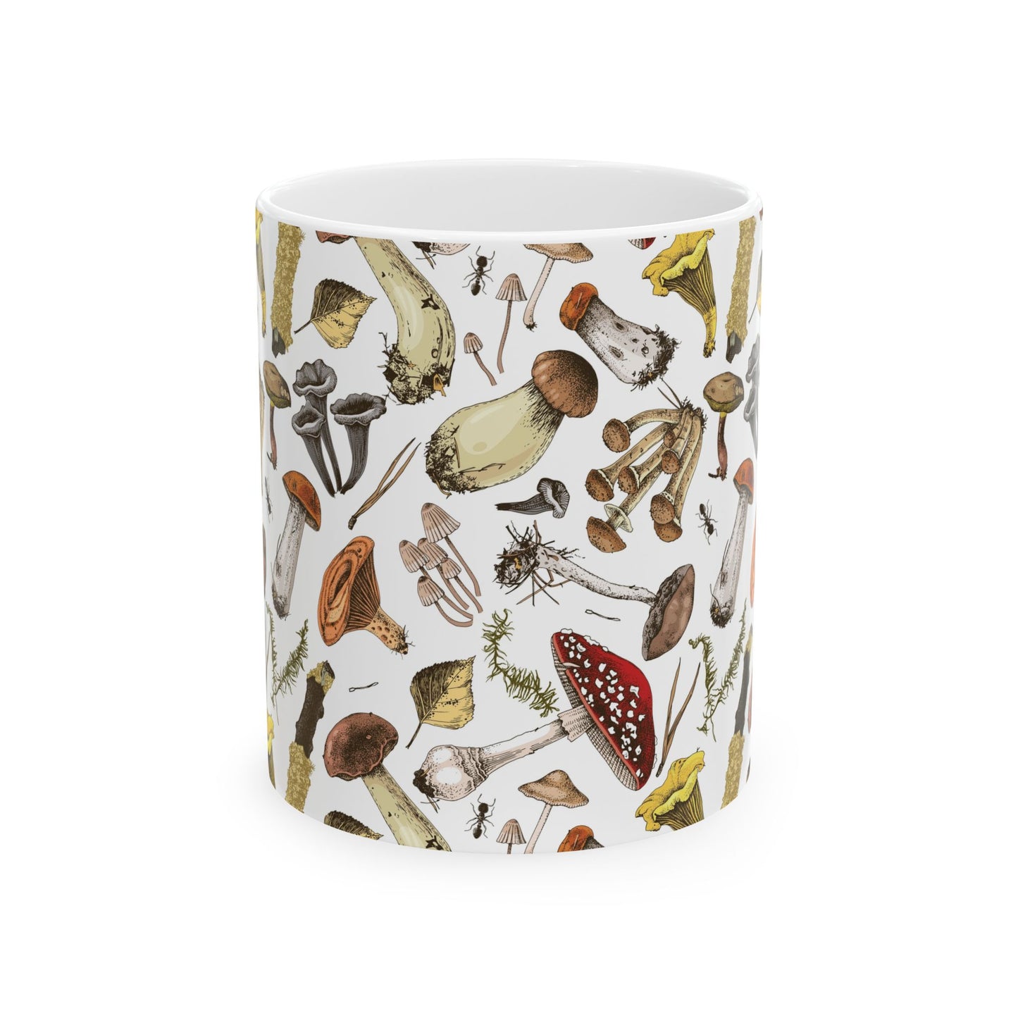 Rustic Woodland Mushroom Mug – Nature-Inspired 11 oz Ceramic Mug