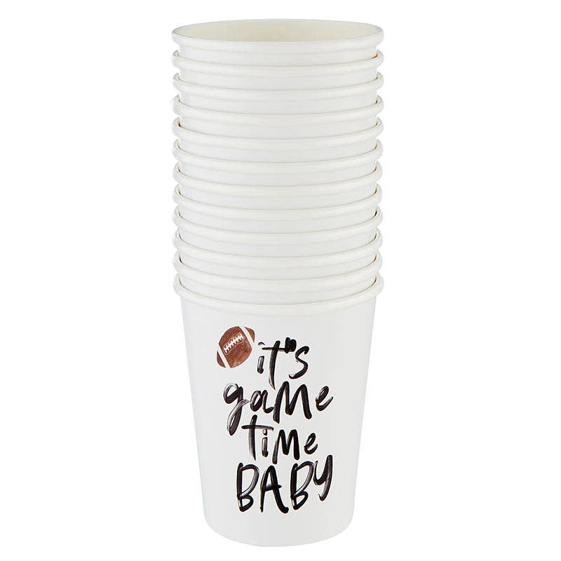 Tailgate Party in a Box Paper Cups - "It's Game Time Baby!"