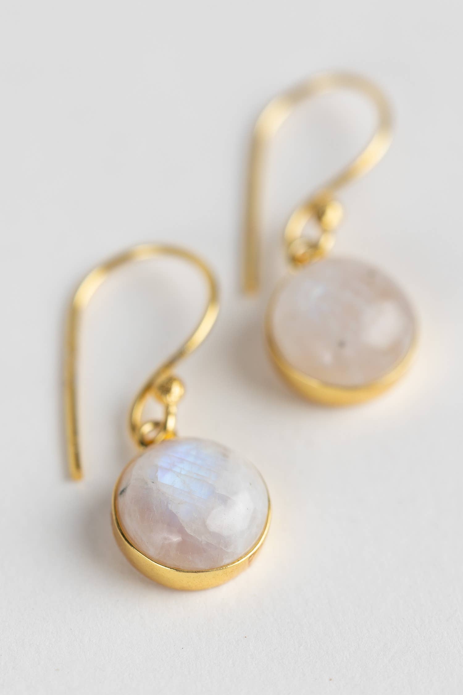 Close-up of moonstone reflecting soft white shimmer