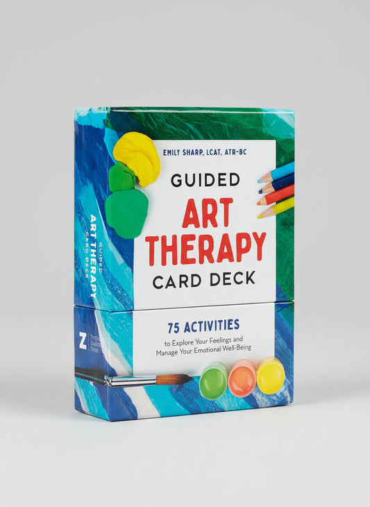 Guided Art Therapy Card Deck packaging with colorful design and text.