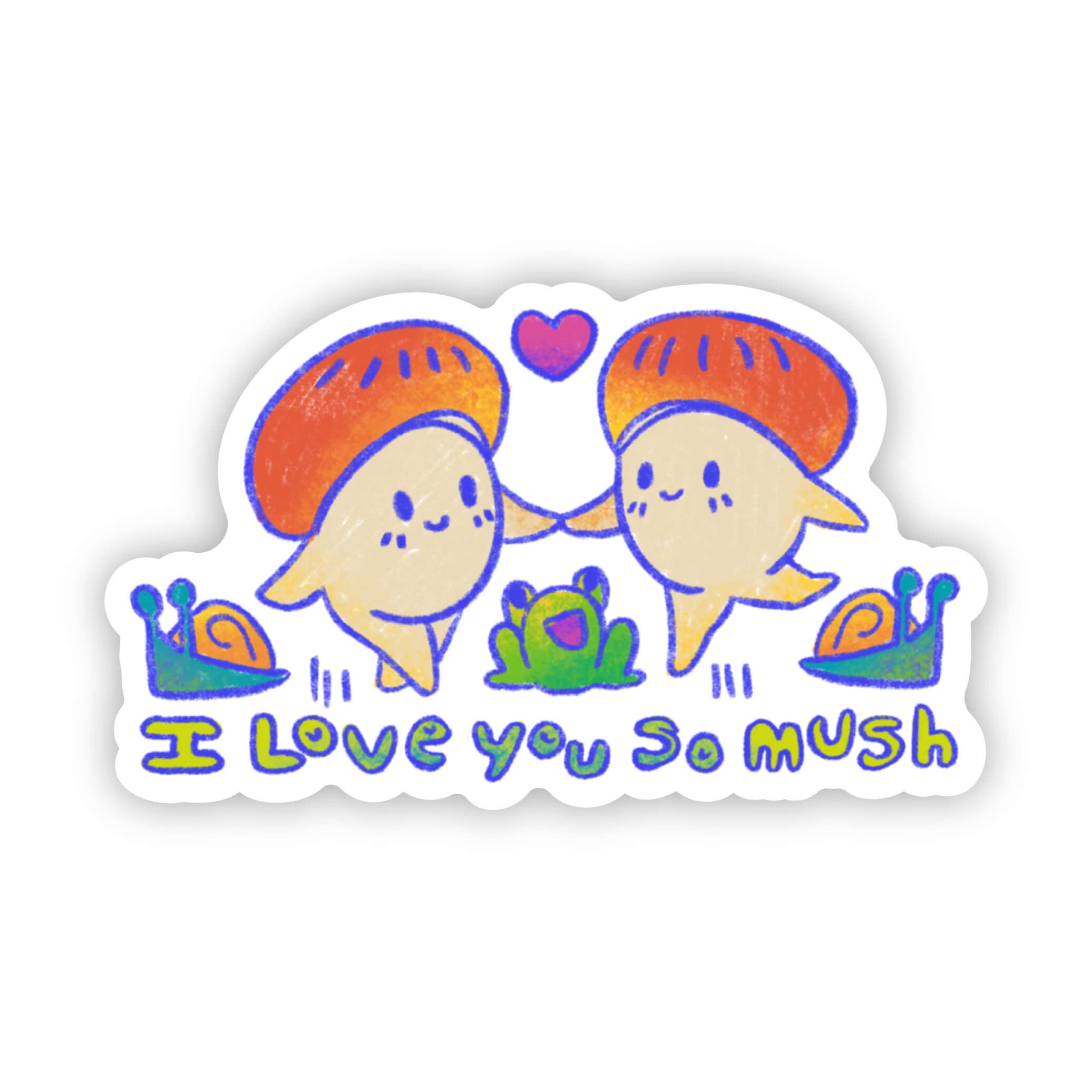 Adorable Mushroom sticker on laptop, water bottle, and planner