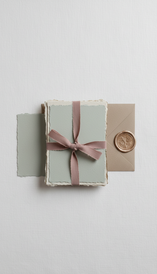 Deckled-Edge Stationery Bundle With Cotton Paper