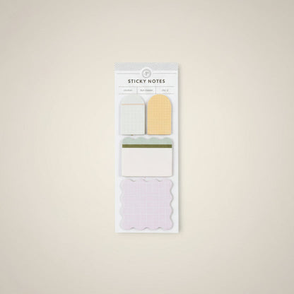 Pack of colorful sticky notes with a white background