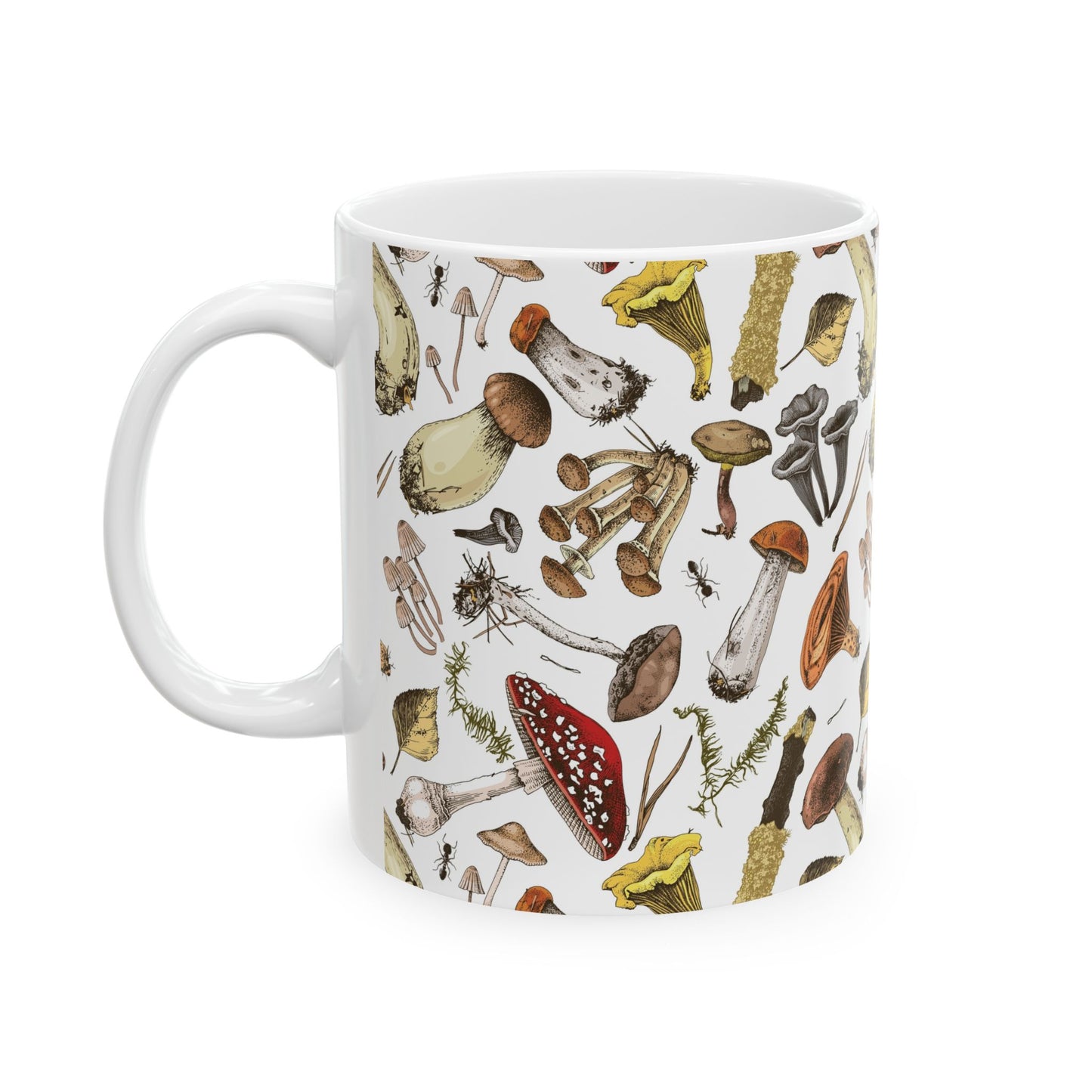 Rustic Woodland Mushroom Mug – Nature-Inspired 11 oz Ceramic Mug