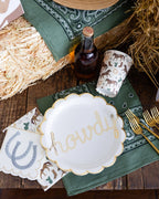 Howdy Horseshoe Cocktail Napkins – 18-Pack Western Party Napkins with Gold Foil Accents