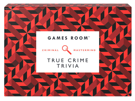 Close up view of Games Room True Crime Trivia Game Set