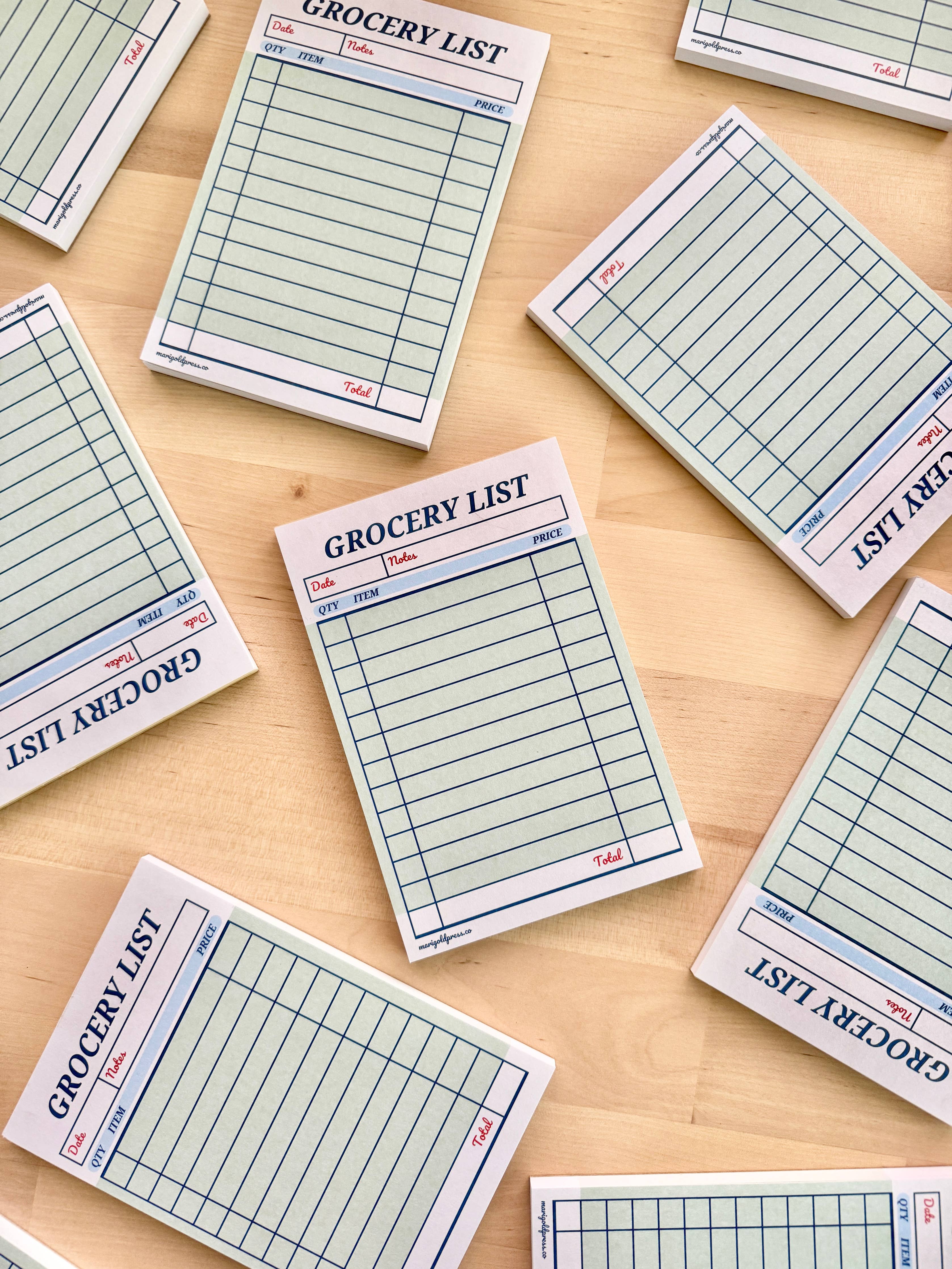 Vintage guest check notepad for organized grocery lists