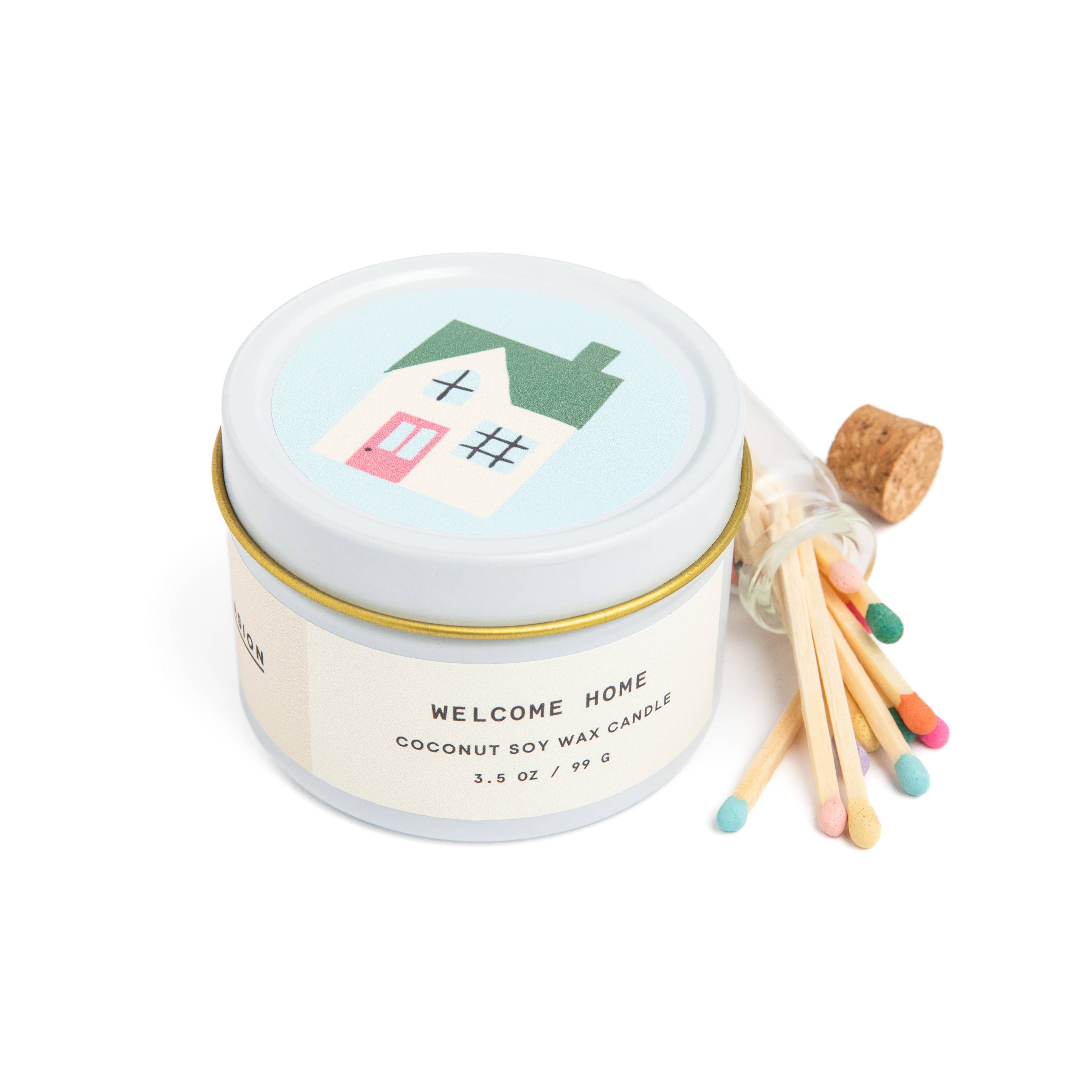 Vanilla & Espresso-Scented Candle with matching stylish match set.
