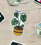Close up of the Bold Monstera vinyl sticker for plant enthusiasts