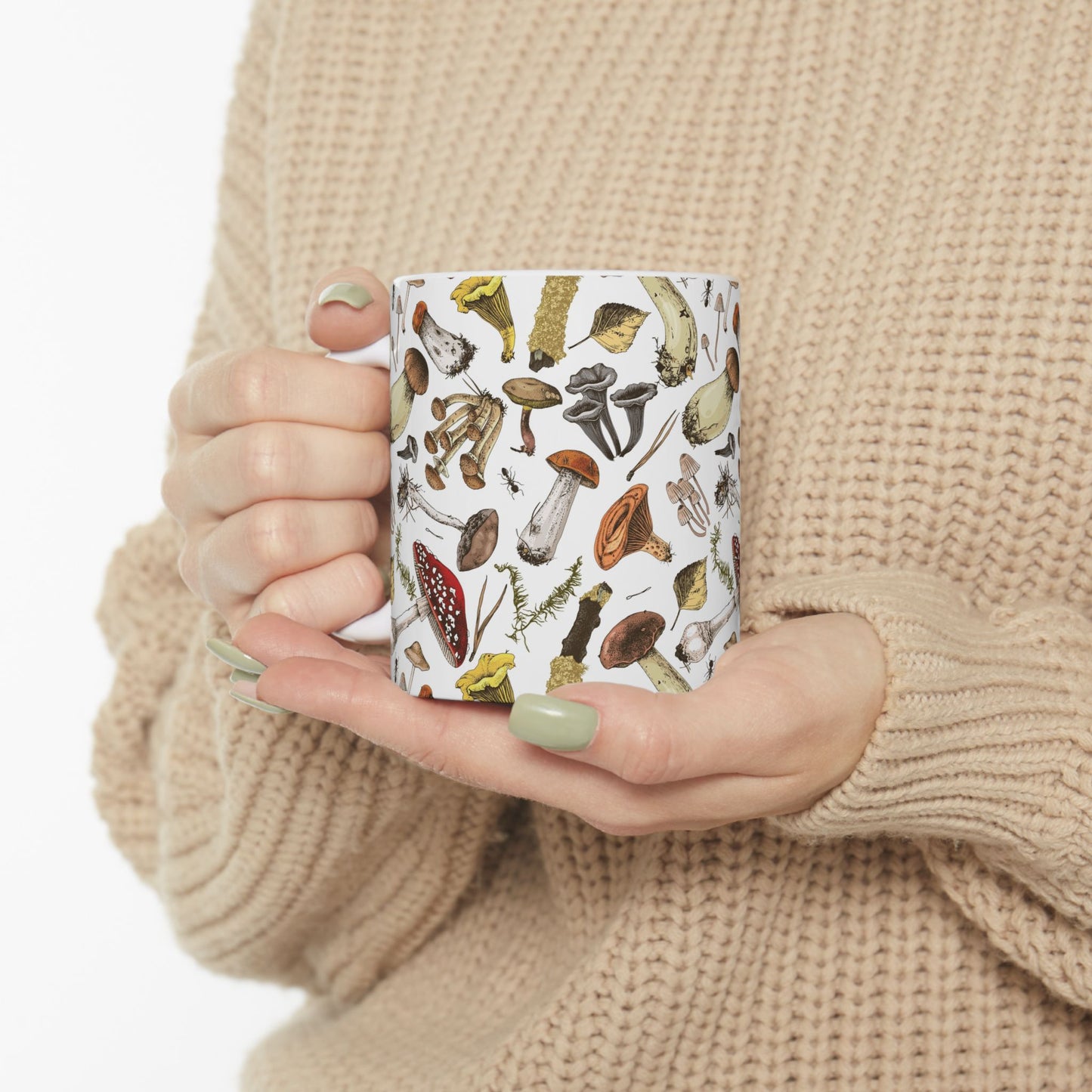 Rustic Woodland Mushroom Mug – Nature-Inspired 11 oz Ceramic Mug