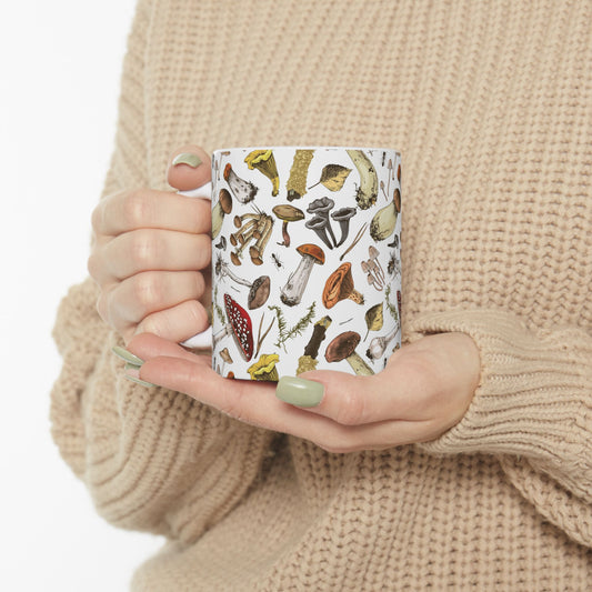 Rustic Woodland Mushroom Mug – Nature-Inspired 11 oz Ceramic Mug