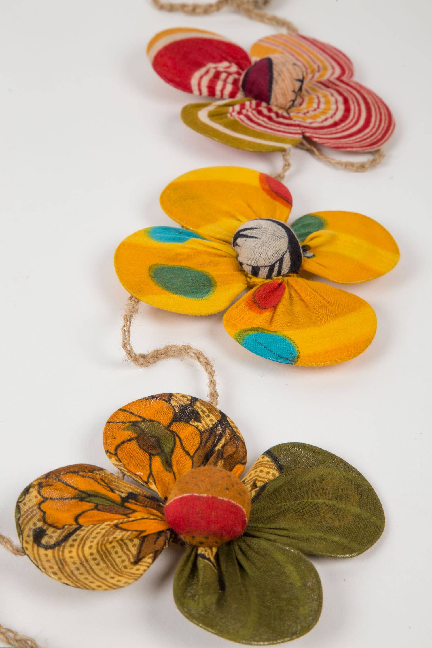 Close up view of a few flowers showcasing the detail on each one