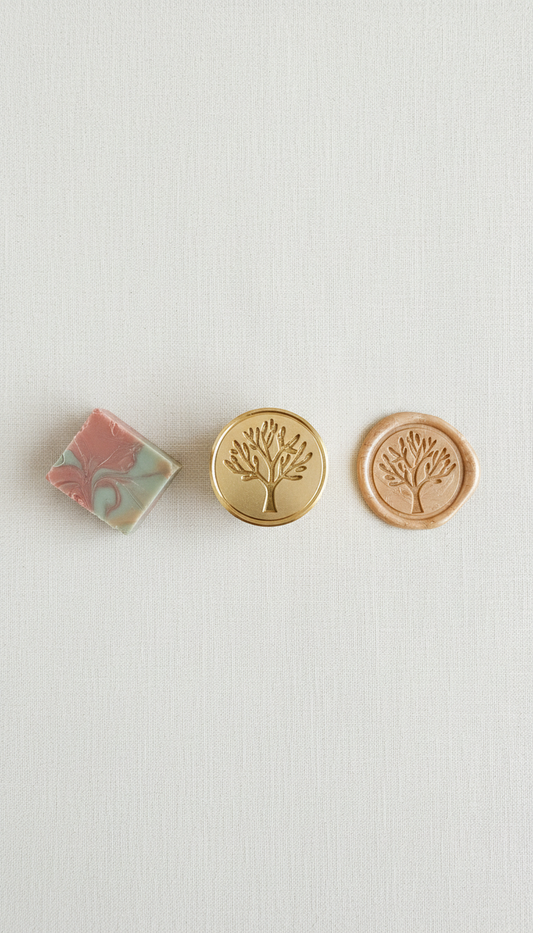Handcrafted Wax Seal Set With Brass Stamps