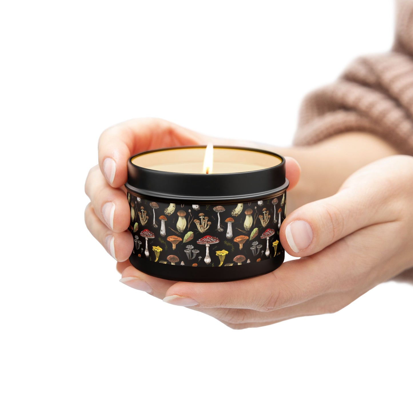 Eco-Friendly Mushroom Print 4oz Soy Candle – Perfect for Home Décor & Thoughtful Gifts