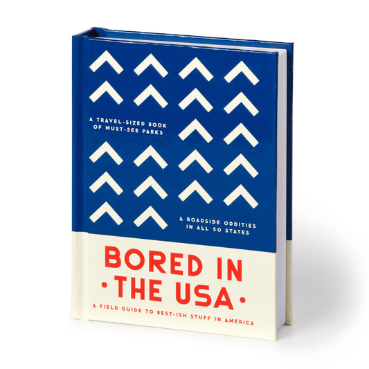 Hardcover Bored in the USA book with retro-inspired cover design