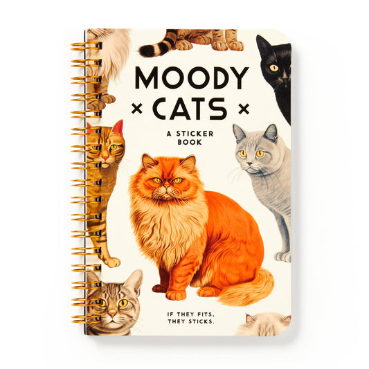 Moody Cats Sticker Book – 20 Pages of Judgy Vintage-Inspired Feline Stickers