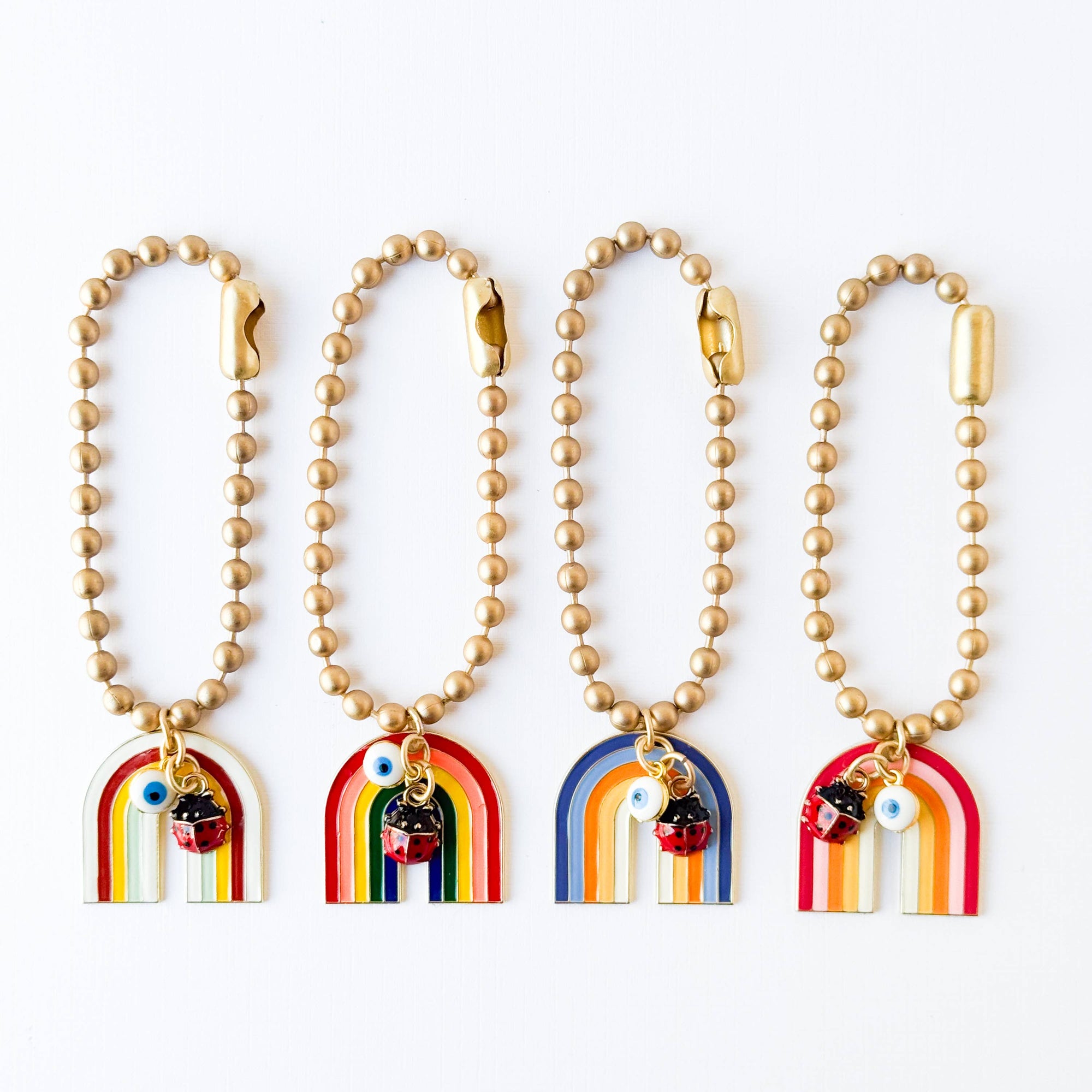 A view of the rainbow charms in a vareity of colors