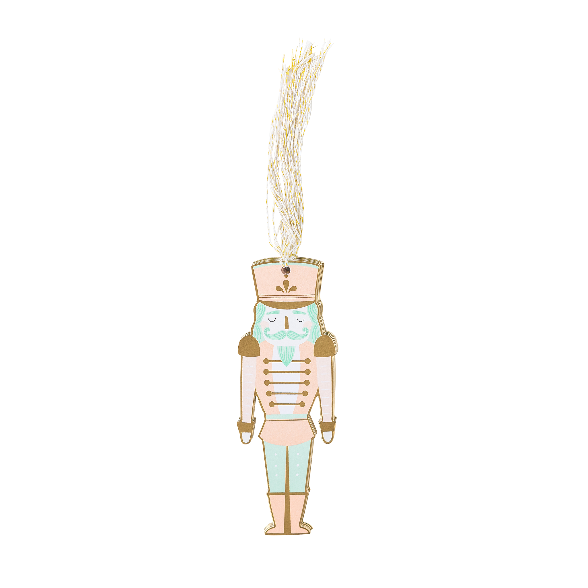 Decorative nutcracker ornament with a white background