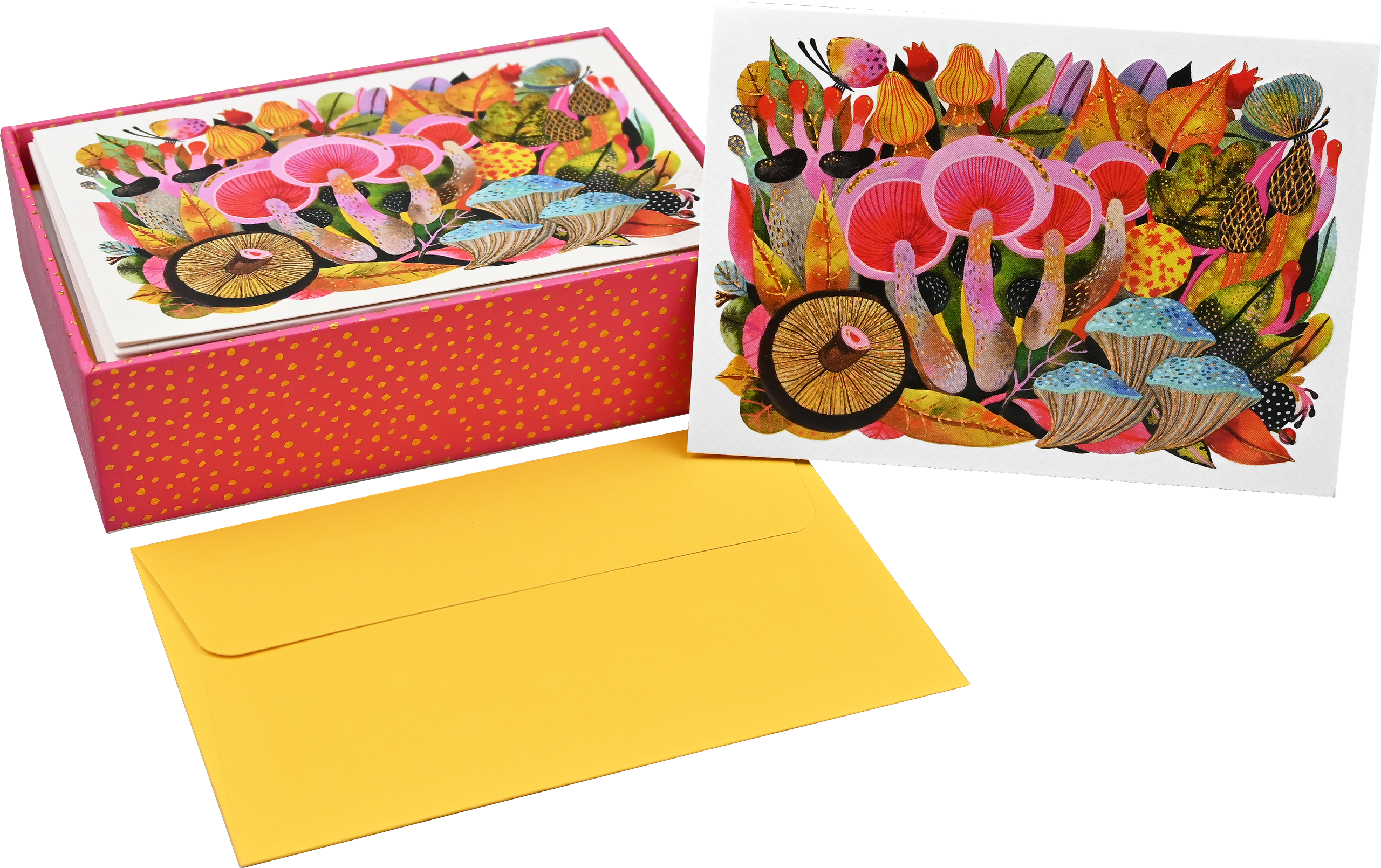 Boxed stationery set with 14 cards and 15 envelopes 